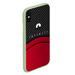 Чехол iPhone XS Max матовый Infiniti: Red Carbon, цвет: 3D-салатовый — фото 2
