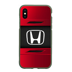Чехол iPhone XS Max матовый Honda Sport, цвет: 3D-темно-зеленый