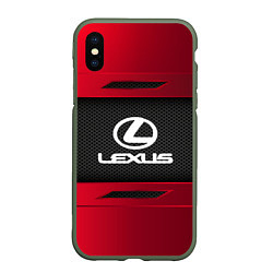 Чехол iPhone XS Max матовый Lexus Sport, цвет: 3D-темно-зеленый