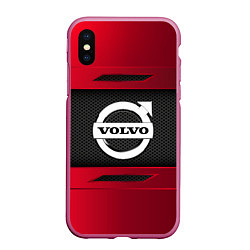 Чехол iPhone XS Max матовый Volvo Sport, цвет: 3D-малиновый