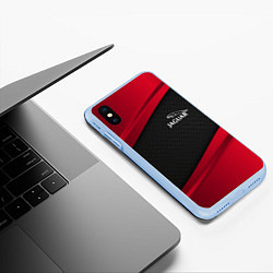 Чехол iPhone XS Max матовый Jaguar: Red Sport, цвет: 3D-голубой — фото 2