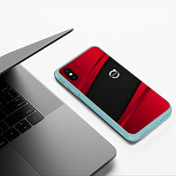 Чехол iPhone XS Max матовый Volvo: Red Sport, цвет: 3D-мятный — фото 2