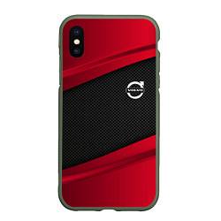 Чехол iPhone XS Max матовый Volvo: Red Sport, цвет: 3D-темно-зеленый