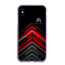 Чехол iPhone XS Max матовый Citroen: Red sport, цвет: 3D-сиреневый