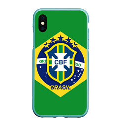 Чехол iPhone XS Max матовый CBF Brazil, цвет: 3D-мятный