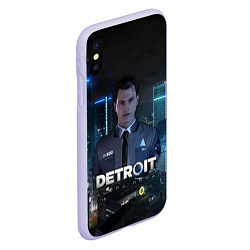 Чехол iPhone XS Max матовый Detroit: Connor, цвет: 3D-светло-сиреневый — фото 2
