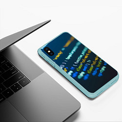 Чехол iPhone XS Max матовый Programming Collection, цвет: 3D-мятный — фото 2