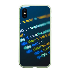 Чехол iPhone XS Max матовый Programming Collection, цвет: 3D-салатовый