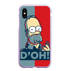 Чехол iPhone XS Max матовый Homer Simpson DOH!, цвет: 3D-сиреневый