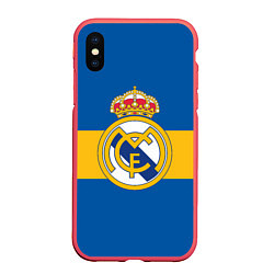 Чехол iPhone XS Max матовый Реал Мадрид, цвет: 3D-красный