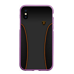 Чехол iPhone XS Max матовый Lamborghini Style, цвет: 3D-фиолетовый