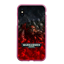 Чехол iPhone XS Max матовый Warhammer 40000: Dawn Of War, цвет: 3D-малиновый