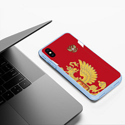 Чехол iPhone XS Max матовый Сборная России: эксклюзив, цвет: 3D-голубой — фото 2