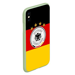 Чехол iPhone XS Max матовый Немецкий футбол, цвет: 3D-салатовый — фото 2