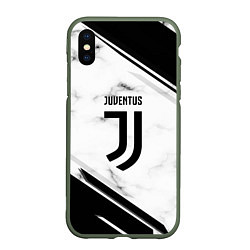 Чехол iPhone XS Max матовый Juventus, цвет: 3D-темно-зеленый