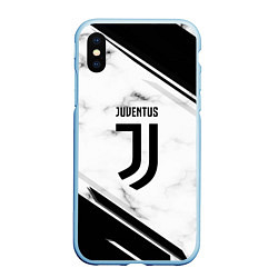 Чехол iPhone XS Max матовый Juventus, цвет: 3D-голубой