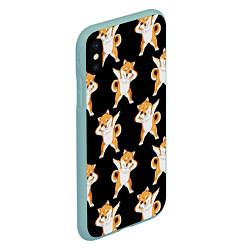 Чехол iPhone XS Max матовый Foxes Dab, цвет: 3D-мятный — фото 2