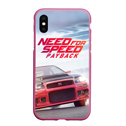 Чехол iPhone XS Max матовый Need for Speed: Payback, цвет: 3D-малиновый