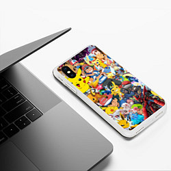 Чехол iPhone XS Max матовый Pokemon Bombing, цвет: 3D-белый — фото 2