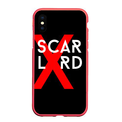 Чехол iPhone XS Max матовый Scarlxrd Logo, цвет: 3D-красный