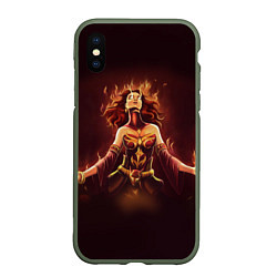 Чехол iPhone XS Max матовый Lina: Hell Flame, цвет: 3D-темно-зеленый