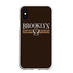 Чехол iPhone XS Max матовый Brooklyn Style, цвет: 3D-белый