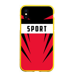 Чехол iPhone XS Max матовый Sport: Red Style, цвет: 3D-желтый