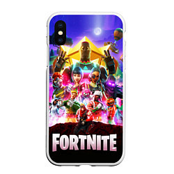 Чехол iPhone XS Max матовый Fortnite: Battle Royale, цвет: 3D-белый