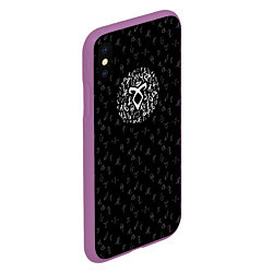 Чехол iPhone XS Max матовый Dark Runes, цвет: 3D-фиолетовый — фото 2