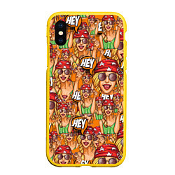 Чехол iPhone XS Max матовый Hey Girl, цвет: 3D-желтый