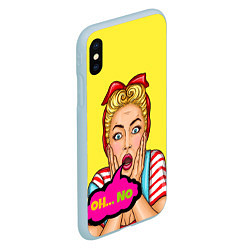 Чехол iPhone XS Max матовый Pop-girl: Oh no, цвет: 3D-голубой — фото 2