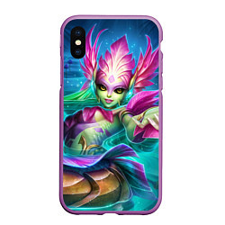 Чехол iPhone XS Max матовый Nami: LoL, цвет: 3D-фиолетовый