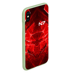 Чехол iPhone XS Max матовый Mass Effect: Red Armor N7, цвет: 3D-салатовый — фото 2