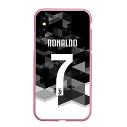 Чехол iPhone XS Max матовый CRonaldo 7, цвет: 3D-розовый