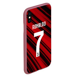 Чехол iPhone XS Max матовый Ronaldo 7: Red Sport, цвет: 3D-малиновый — фото 2