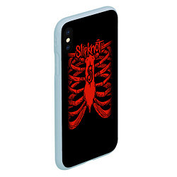 Чехол iPhone XS Max матовый Slipknot Skeleton, цвет: 3D-голубой — фото 2