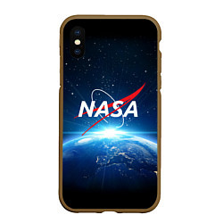 Чехол iPhone XS Max матовый NASA: Sunrise Earth, цвет: 3D-коричневый