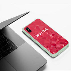 Чехол iPhone XS Max матовый BTS: Fake Love, цвет: 3D-салатовый — фото 2