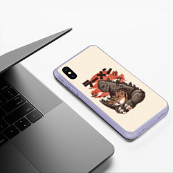 Чехол iPhone XS Max матовый Godzilla Eat, цвет: 3D-светло-сиреневый — фото 2