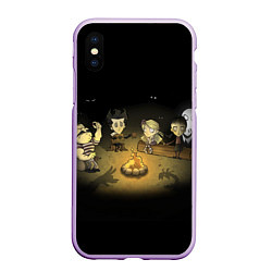 Чехол iPhone XS Max матовый Don’t Starve campfire, цвет: 3D-сиреневый