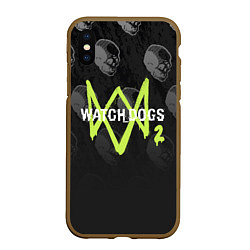 Чехол iPhone XS Max матовый Watch Dogs 2: Skulls Pattern