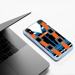 Чехол iPhone XS Max матовый Fortnite: Ремонтник, цвет: 3D-голубой — фото 2
