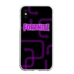 Чехол iPhone XS Max матовый Fortnite: Violet Edition, цвет: 3D-белый