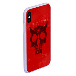 Чехол iPhone XS Max матовый DOOM: Devil Skull, цвет: 3D-светло-сиреневый — фото 2