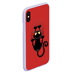 Чехол iPhone XS Max матовый Черный кот, цвет: 3D-светло-сиреневый — фото 2