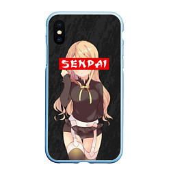 Чехол iPhone XS Max матовый Senpai Baby, цвет: 3D-голубой