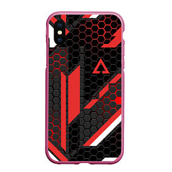 Чехол iPhone XS Max матовый CS:GO CYREX CARBON, цвет: 3D-малиновый