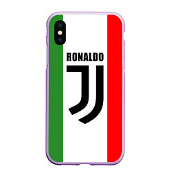 Чехол iPhone XS Max матовый Ronaldo Juve Italy, цвет: 3D-сиреневый