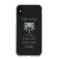 Чехол iPhone XS Max матовый I will follow into the dark, цвет: 3D-салатовый