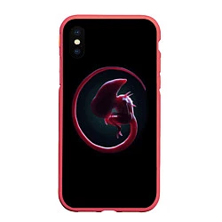 Чехол iPhone XS Max матовый Alien Inside, цвет: 3D-красный